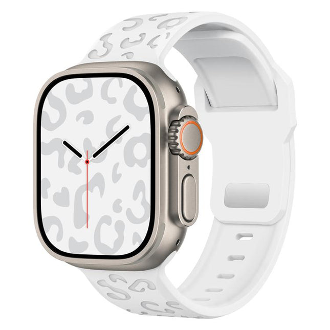 Buckle Concave Leopard Silicone Watch Band, For Apple Watch 46mm / 49mm / 45mm / 44mm, For Apple Watch 42mm / 41mm / 40mm / 38mm - DealBuddy