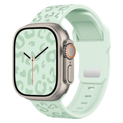 Buckle Concave Leopard Silicone Watch Band, For Apple Watch 46mm / 49mm / 45mm / 44mm, For Apple Watch 42mm / 41mm / 40mm / 38mm - DealBuddy