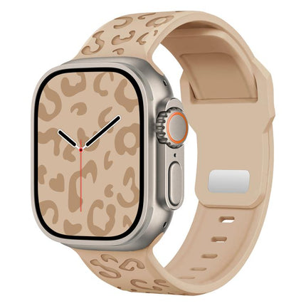 Buckle Concave Leopard Silicone Watch Band, For Apple Watch 46mm / 49mm / 45mm / 44mm, For Apple Watch 42mm / 41mm / 40mm / 38mm - DealBuddy