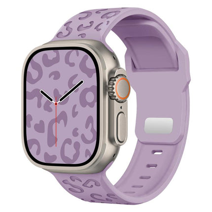 Buckle Concave Leopard Silicone Watch Band, For Apple Watch 46mm / 49mm / 45mm / 44mm, For Apple Watch 42mm / 41mm / 40mm / 38mm - DealBuddy