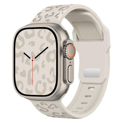 Buckle Concave Leopard Silicone Watch Band, For Apple Watch 46mm / 49mm / 45mm / 44mm, For Apple Watch 42mm / 41mm / 40mm / 38mm - DealBuddy