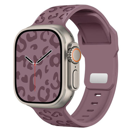 Buckle Concave Leopard Silicone Watch Band, For Apple Watch 46mm / 49mm / 45mm / 44mm, For Apple Watch 42mm / 41mm / 40mm / 38mm - DealBuddy