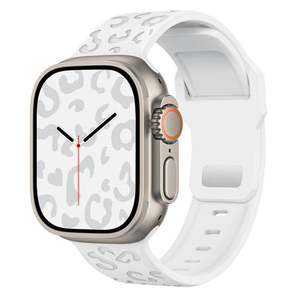 Buckle Concave Leopard Silicone Watch Band, For Apple Watch 46mm / 49mm / 45mm / 44mm, For Apple Watch 42mm / 41mm / 40mm / 38mm - DealBuddy