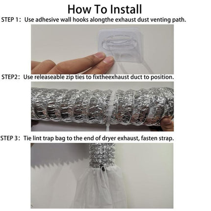 3pcs/Pack Dryer Vent Lint Trap Dryer Vent Duct Lint Bag