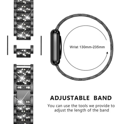 xDfind Diamond Jewelry Stainless Steel Watch Band, For Apple Watch 42 / 44 / 45 / 46 / 49mm, For Apple Watch 38 / 40 / 41 / S10 42mm - DealBuddy