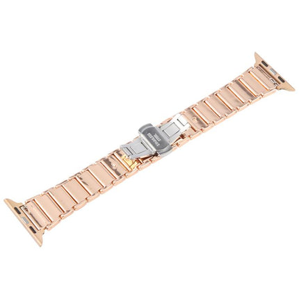 Three Beads Ceramics 18mm Steel Watch Band, For Apple Watch 46mm / 49mm / 45mm / 44mm, For Apple Watch 42mm / 41mm / 40mm / 38mm - DealBuddy