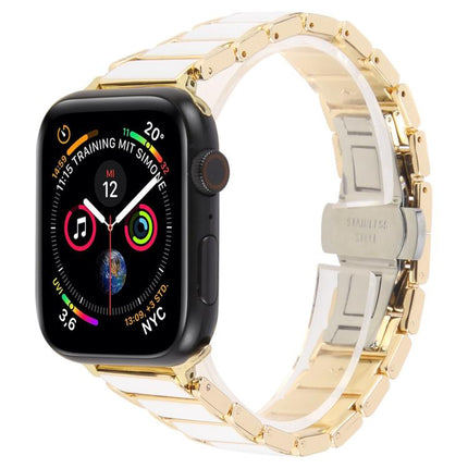 Three Beads Ceramics 18mm Steel Watch Band, For Apple Watch 46mm / 49mm / 45mm / 44mm, For Apple Watch 42mm / 41mm / 40mm / 38mm - DealBuddy