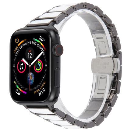 Three Beads Ceramics 18mm Steel Watch Band, For Apple Watch 46mm / 49mm / 45mm / 44mm, For Apple Watch 42mm / 41mm / 40mm / 38mm - DealBuddy