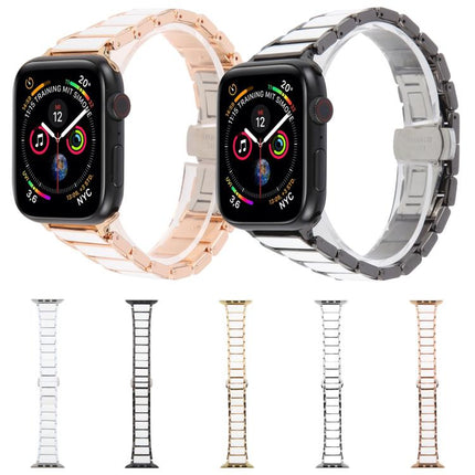 Three Beads Ceramics 18mm Steel Watch Band, For Apple Watch 46mm / 49mm / 45mm / 44mm, For Apple Watch 42mm / 41mm / 40mm / 38mm - DealBuddy