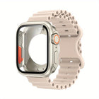 Butterfly Buckle Ocean Silicone Watch Band with Film Integrated PC Case