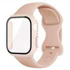 Butterfly Buckle Silicone Watch Band with Film Integrated PC Cover, For Apple Watch Series 44mm, For Apple Watch Series 40mm, For Apple Watch Series 10 / 11 46mm, For Apple Watch Series 10 / 11 42mm, For Apple Watch Series 45mm                         ... - DealBuddy