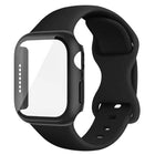 Butterfly Buckle Silicone Watch Band with Film Integrated PC Cover, For Apple Watch Series 44mm, For Apple Watch Series 40mm, For Apple Watch Series 10 / 11 46mm, For Apple Watch Series 10 / 11 42mm, For Apple Watch Series 45mm                         ... - DealBuddy