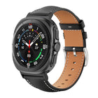 xDfind Flat Head Black Shark Fine Grain Leather Watch Band, For Samsung Galaxy Watch Ultra / Ultra 2025, For Samsung Galaxy Watch8 / Watch8 Classic, For Samsung Galaxy Watch7 / FE / 6 / 5 / 4 - DealBuddy