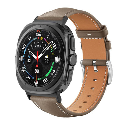 xDfind Flat Head Black Shark Fine Grain Leather Watch Band, For Samsung Galaxy Watch Ultra / Ultra 2025, For Samsung Galaxy Watch8 / Watch8 Classic, For Samsung Galaxy Watch7 / FE / 6 / 5 / 4 - DealBuddy
