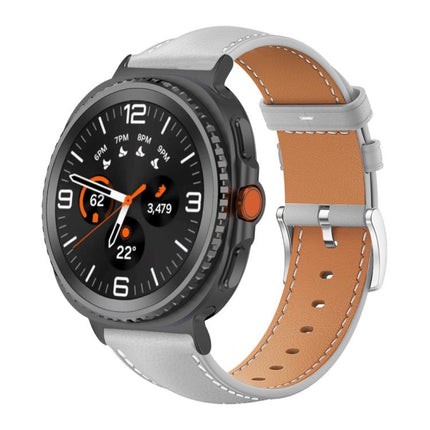 xDfind Flat Head Black Shark Fine Grain Leather Watch Band, For Samsung Galaxy Watch Ultra / Ultra 2025, For Samsung Galaxy Watch8 / Watch8 Classic, For Samsung Galaxy Watch7 / FE / 6 / 5 / 4 - DealBuddy