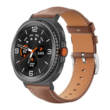 xDfind Flat Head Black Shark Fine Grain Leather Watch Band, For Samsung Galaxy Watch Ultra / Ultra 2025, For Samsung Galaxy Watch8 / Watch8 Classic, For Samsung Galaxy Watch7 / FE / 6 / 5 / 4 - DealBuddy