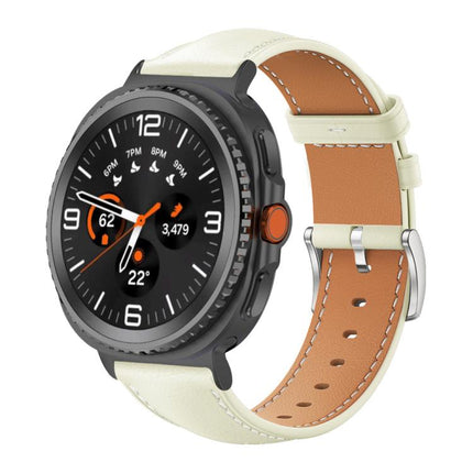 xDfind Flat Head Black Shark Fine Grain Leather Watch Band, For Samsung Galaxy Watch Ultra / Ultra 2025, For Samsung Galaxy Watch8 / Watch8 Classic, For Samsung Galaxy Watch7 / FE / 6 / 5 / 4 - DealBuddy