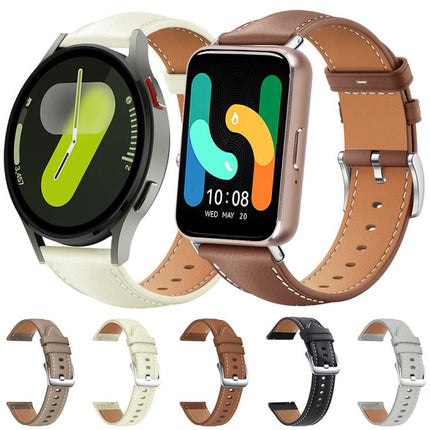 xDfind Flat Head Black Shark Fine Grain Leather Watch Band - DealBuddy