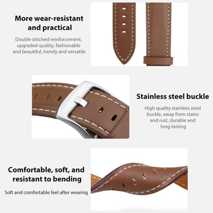 xDfind Flat Head Black Shark Fine Grain Leather Watch Band - DealBuddy