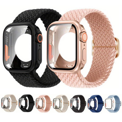 Ladder Buckle Loop Nylon Watch Band with Change to Ultra 49mm Film PC Cover