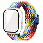 Ladder Buckle Loop Nylon Watch Band with Film Frosted PC Cover