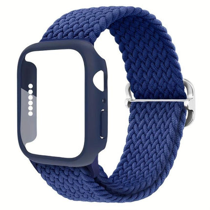 Ladder Buckle Loop Nylon Watch Band with Film Frosted PC Cover, For Apple Watch Series 44mm, For Apple Watch Series 40mm, For Apple Watch Series 10 / 11 46mm, For Apple Watch Series 10 / 11 42mm, For Apple Watch Series 45mm, For Apple Watch Series 41mm - DealBuddy