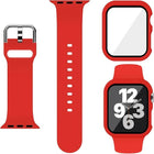 Pin Buckle Silicone Watch Band with Film Integrated PC Case, For Apple Watch Series 44mm, For Apple Watch Series 40mm, For Apple Watch Series 10 / 11 46mm, For Apple Watch Series 10 / 11 42mm, For Apple Watch Ultra 3 / 2 / 1 49mm                       ... - DealBuddy