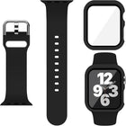Pin Buckle Silicone Watch Band with Film Integrated PC Case, For Apple Watch Ultra 4 / 3 / 2 / 1 49mm, For Apple Watch Series 44mm, For Apple Watch Series 40mm, For Apple Watch Series 10 / 11 46mm, For Apple Watch Series 10 / 11 42mm                   ...