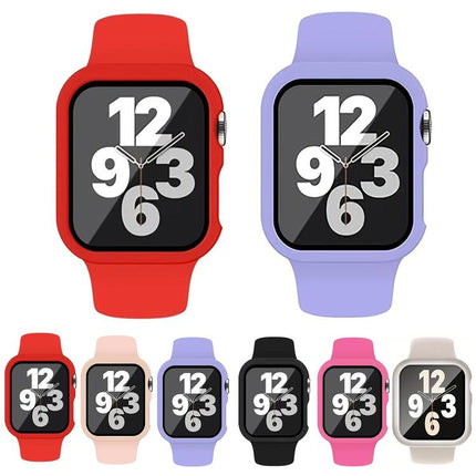Pin Buckle Silicone Watch Band with Film Integrated PC Case