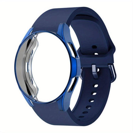 Silicone Watch Band with TPU Case, For Samsung Galaxy Watch 7 44mm, For Samsung Galaxy Watch 7 40mm, For Samsung Galaxy Watch 4 Classic 46mm, For Samsung Galaxy Watch 4 Classic 42mm - DealBuddy