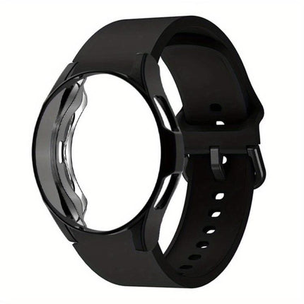 Silicone Watch Band with TPU Case, For Samsung Galaxy Watch 7 44mm, For Samsung Galaxy Watch 7 40mm, For Samsung Galaxy Watch 4 Classic 46mm, For Samsung Galaxy Watch 4 Classic 42mm - DealBuddy