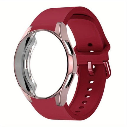 Silicone Watch Band with TPU Case, For Samsung Galaxy Watch 7 44mm, For Samsung Galaxy Watch 7 40mm, For Samsung Galaxy Watch 4 Classic 46mm, For Samsung Galaxy Watch 4 Classic 42mm - DealBuddy