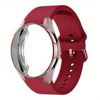 Silicone Watch Band with TPU Case, For Samsung Galaxy Watch 7 44mm, For Samsung Galaxy Watch 7 40mm, For Samsung Galaxy Watch 4 Classic 46mm, For Samsung Galaxy Watch 4 Classic 42mm - DealBuddy