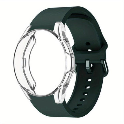 Silicone Watch Band with TPU Case, For Samsung Galaxy Watch 7 44mm, For Samsung Galaxy Watch 7 40mm, For Samsung Galaxy Watch 4 Classic 46mm, For Samsung Galaxy Watch 4 Classic 42mm - DealBuddy
