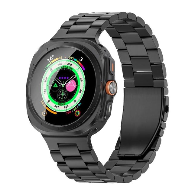 Three Beads Flat Buckle Titanium Alloy Watch Band