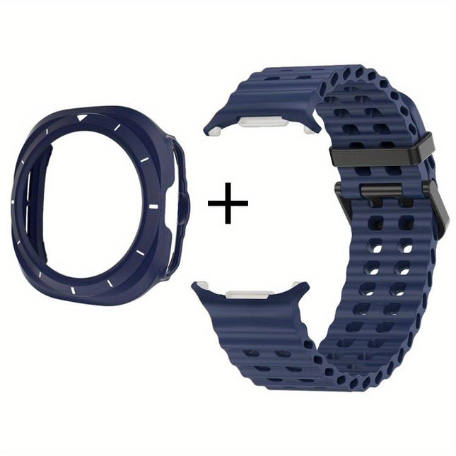 Dual-row Holes Silicone Watch Band with TPU Case, For Samsung Galaxy Watch Ultra 47mm / Ultra 2025 - DealBuddy