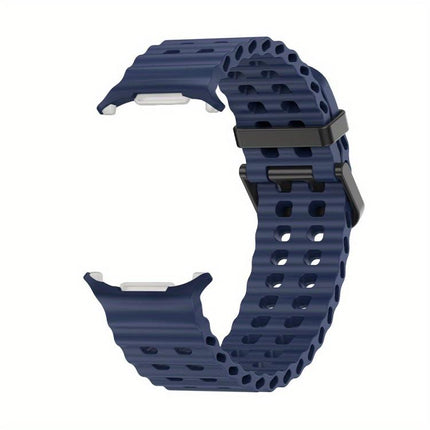 Dual-row Holes Silicone Watch Band with TPU Case - DealBuddy