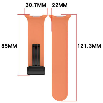 xDfind Fold Black Buckle Magnetic Silicone Watch Band
