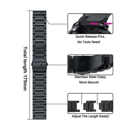 Three Beads Stainless Steel Watch Band - DealBuddy