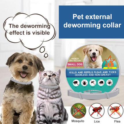 Pet Deworming Calming Collar Fleas Ticks Removing, Aluminum Box Packing, 72cm For Large Dog, 56cm For Puppy, 56cm For Cat - DealBuddy