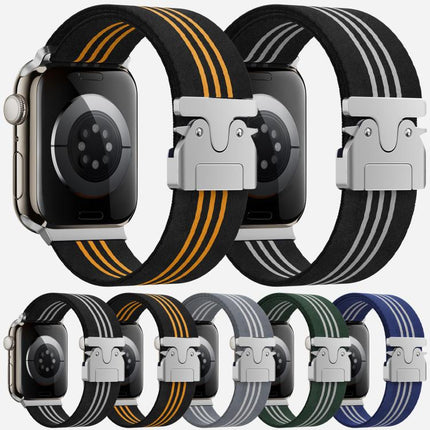 xDfind Parachute Buckle 3-Stripe Braided Nylon Watch Band