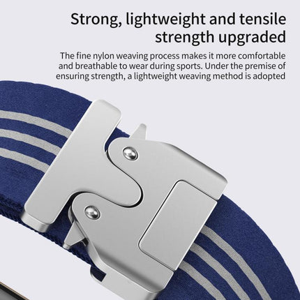 xDfind Parachute Buckle 3-Stripe Braided Nylon Watch Band - DealBuddy