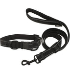Waterproof Collar + Leash, M / Black