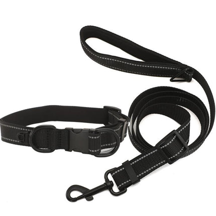 Pet Reflective Collar Waterproof Cloth Black Buckle with 1.8m Leash, Waterproof Collar + Leash, S, Waterproof Collar + Leash, M, Waterproof Collar + Leash, L - DealBuddy
