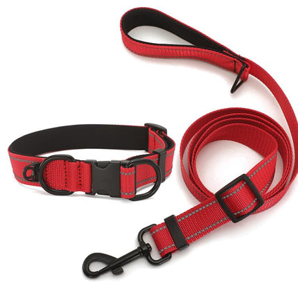 Pet Reflective Collar Waterproof Cloth Black Buckle with 1.8m Leash, Waterproof Collar + Leash, S, Waterproof Collar + Leash, M, Waterproof Collar + Leash, L - DealBuddy