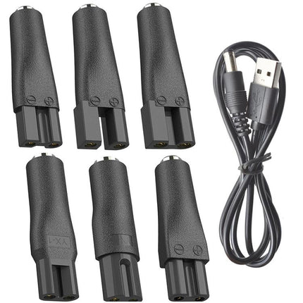 DC 5.5 x 2.1mm Female to Shaver Interface Charging Adapter Converter