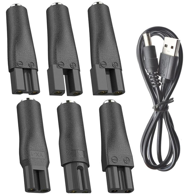 DC 5.5 x 2.1mm Female to Shaver Interface Charging Adapter Converter