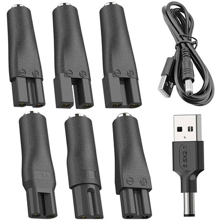 DC 5.5 x 2.1mm Female to Shaver Interface Charging Adapter Converter