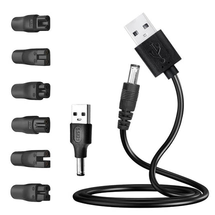 DC 5.5 x 2.1mm Female to Shaver Interface Charging Adapter Converter