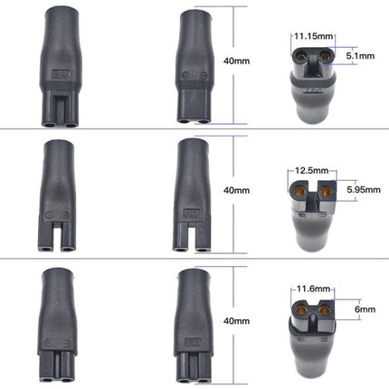 DC 5.5 x 2.1mm Female to Shaver Interface Charging Adapter Converter